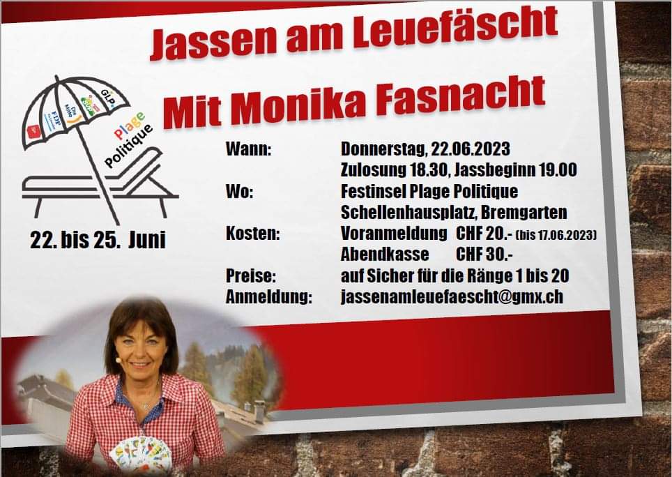 Plakat mit Angaben zum Jassen