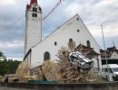 Foto des Leueskulptur-Gerüstes